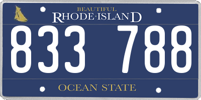 RI license plate 833788