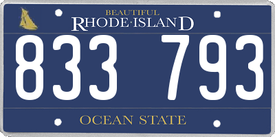 RI license plate 833793