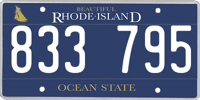 RI license plate 833795