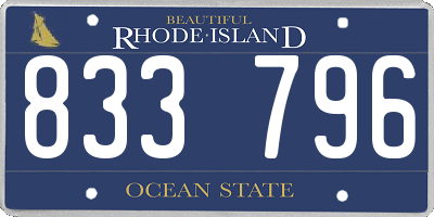 RI license plate 833796