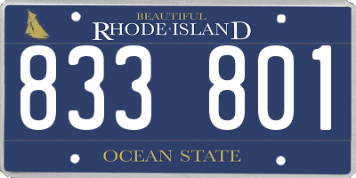 RI license plate 833801