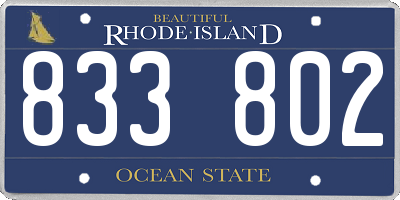 RI license plate 833802