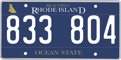RI license plate 833804