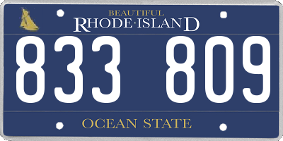 RI license plate 833809
