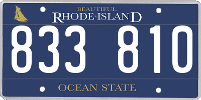 RI license plate 833810