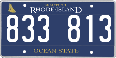 RI license plate 833813