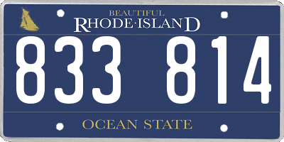 RI license plate 833814