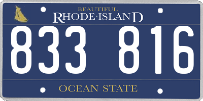 RI license plate 833816