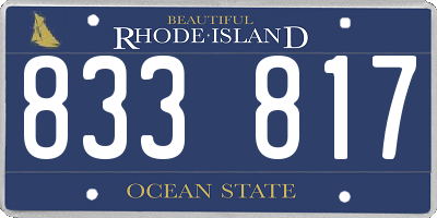 RI license plate 833817