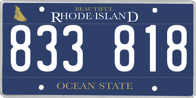 RI license plate 833818