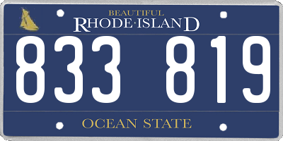 RI license plate 833819