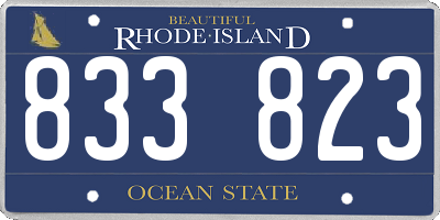 RI license plate 833823