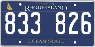 RI license plate 833826