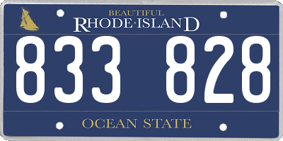 RI license plate 833828