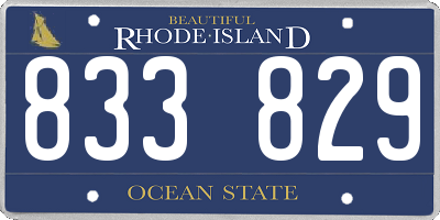 RI license plate 833829