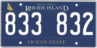 RI license plate 833832