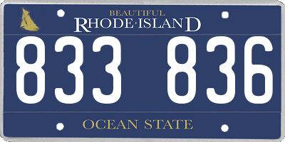 RI license plate 833836