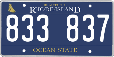 RI license plate 833837