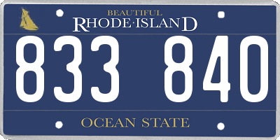 RI license plate 833840