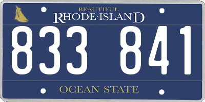 RI license plate 833841
