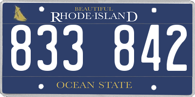 RI license plate 833842