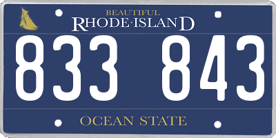 RI license plate 833843
