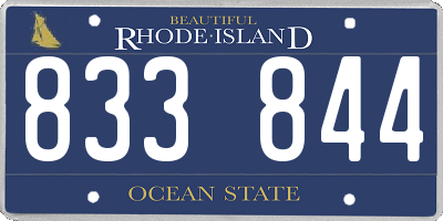 RI license plate 833844