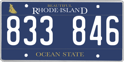 RI license plate 833846