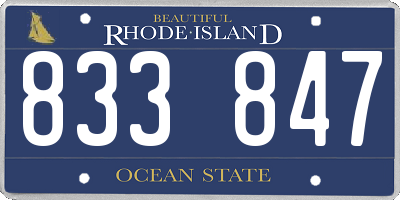 RI license plate 833847