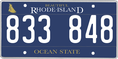 RI license plate 833848