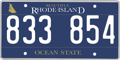RI license plate 833854