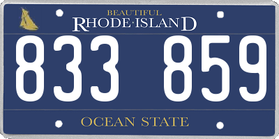 RI license plate 833859