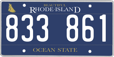 RI license plate 833861