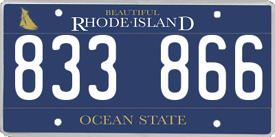 RI license plate 833866