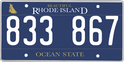 RI license plate 833867