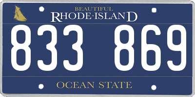 RI license plate 833869