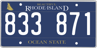 RI license plate 833871