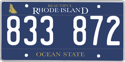 RI license plate 833872