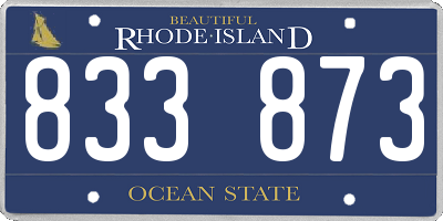 RI license plate 833873