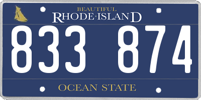 RI license plate 833874