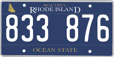 RI license plate 833876