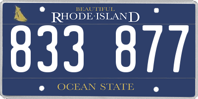 RI license plate 833877