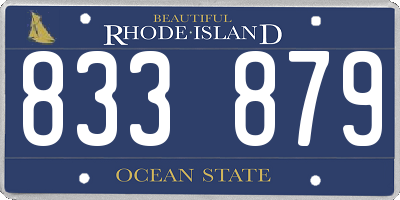 RI license plate 833879