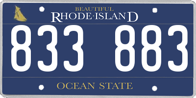 RI license plate 833883