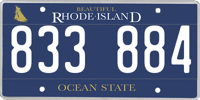 RI license plate 833884