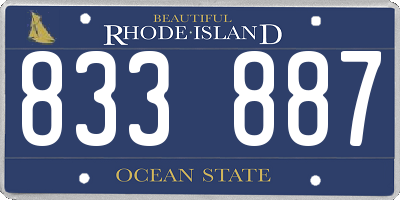 RI license plate 833887