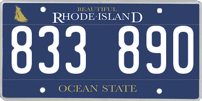 RI license plate 833890