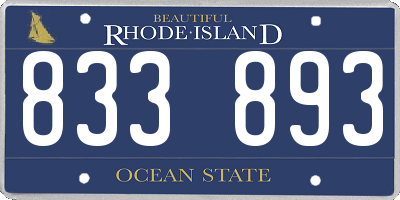RI license plate 833893