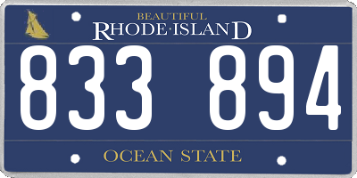 RI license plate 833894