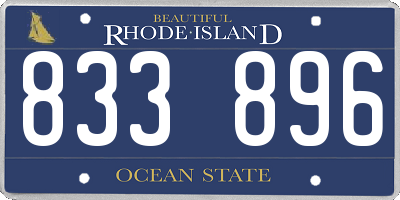 RI license plate 833896